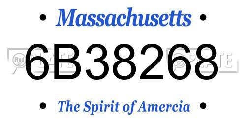 6B38268 Massachusetts License Plate