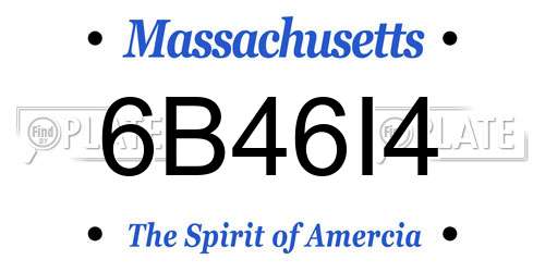 6B46I4 Massachusetts License Plate
