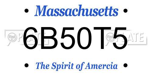 6B50T5 Massachusetts License Plate