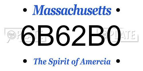 6B62B0 Massachusetts License Plate