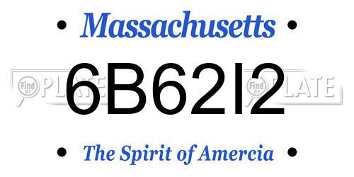 6B62I2 Massachusetts License Plate