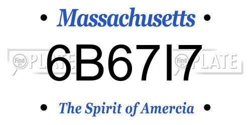 6B67I7 Massachusetts License Plate
