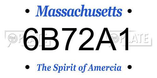 6B72A1 Massachusetts License Plate