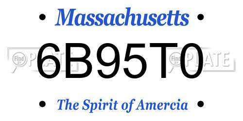 6B95T0 Massachusetts License Plate