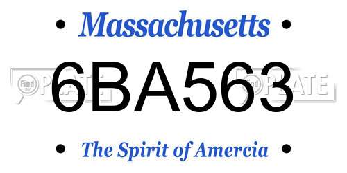 6BA563 Massachusetts License Plate
