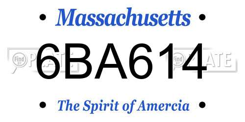 6BA614 Massachusetts License Plate