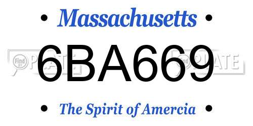 6BA669 Massachusetts License Plate