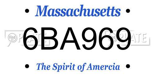 6BA969 Massachusetts License Plate