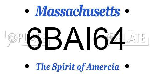6BAI64 Massachusetts License Plate