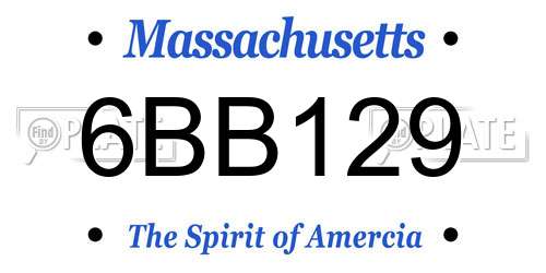 6BB129 Massachusetts License Plate