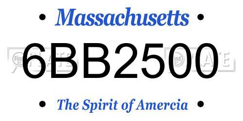 6BB2500 Massachusetts License Plate