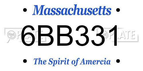 6BB331 Massachusetts License Plate