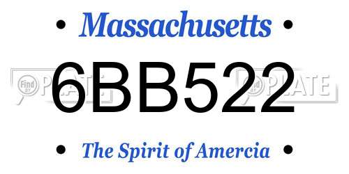 6BB522 Massachusetts License Plate