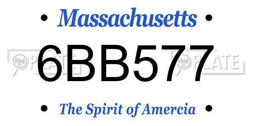 6BB577 Massachusetts License Plate