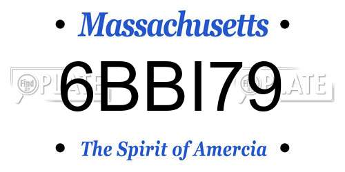 6BBI79 Massachusetts License Plate