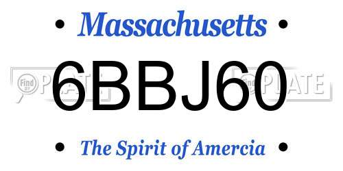 6BBJ60 Massachusetts License Plate