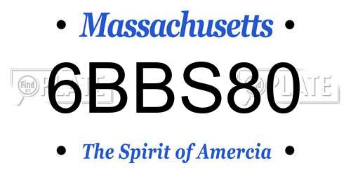 6BBS80 Massachusetts License Plate