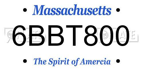 6BBT800 Massachusetts License Plate
