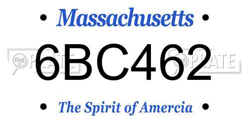 6BC462 Massachusetts License Plate