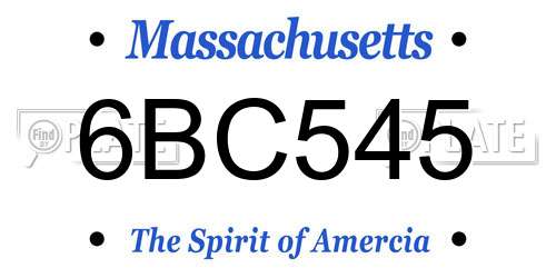 6BC545 Massachusetts License Plate