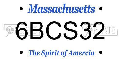6BCS32 Massachusetts License Plate