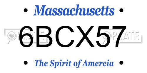 6BCX57 Massachusetts License Plate