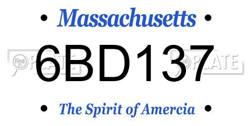 6BD137 Massachusetts License Plate