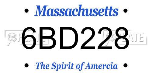 6BD228 Massachusetts License Plate