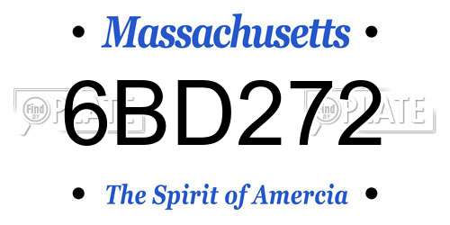 6BD272 Massachusetts License Plate