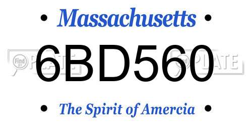 6BD560 Massachusetts License Plate