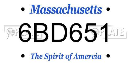 6BD651 Massachusetts License Plate