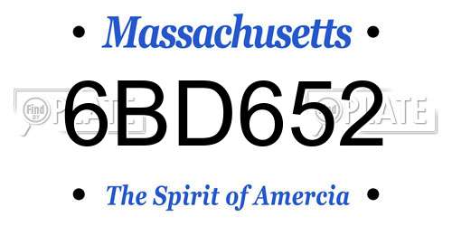 6BD652 Massachusetts License Plate
