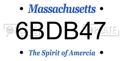 6BDB47 Massachusetts License Plate