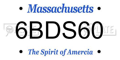 6BDS60 Massachusetts License Plate