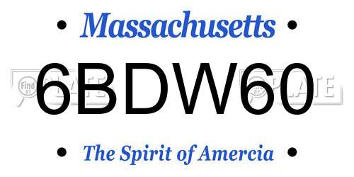 6BDW60 Massachusetts License Plate