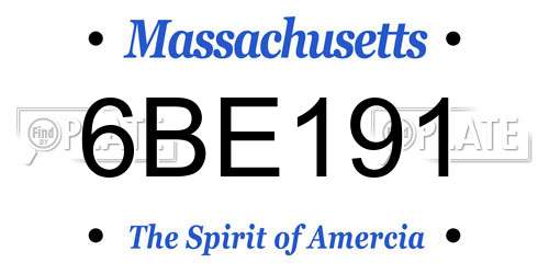 6BE191 Massachusetts License Plate