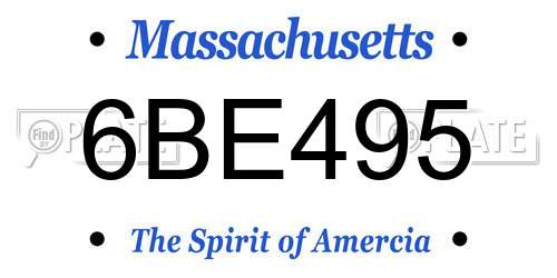 6BE495 Massachusetts License Plate