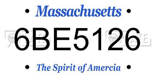 6BE5126 Massachusetts License Plate