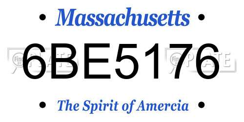 6BE5176 Massachusetts License Plate