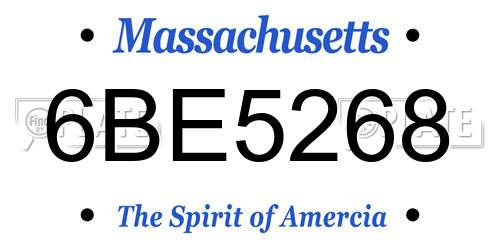 6BE5268 Massachusetts License Plate