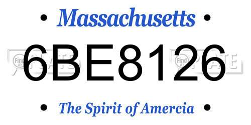 6BE8126 Massachusetts License Plate