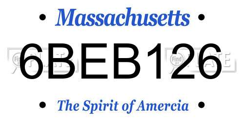 6BEB126 Massachusetts License Plate