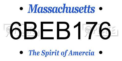 6BEB176 Massachusetts License Plate