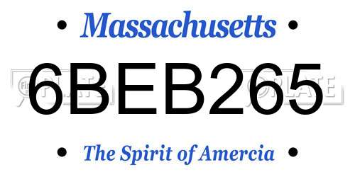 6BEB265 Massachusetts License Plate