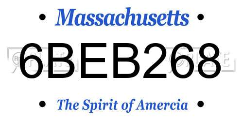 6BEB268 Massachusetts License Plate
