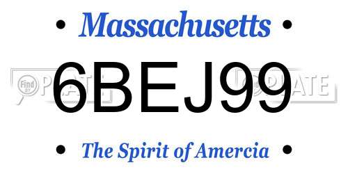 6BEJ99 Massachusetts License Plate