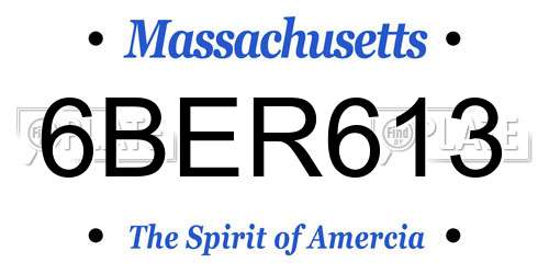 6BER613 Massachusetts License Plate