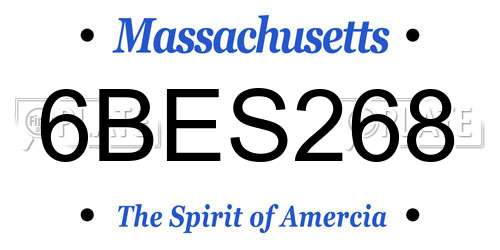 6BES268 Massachusetts License Plate