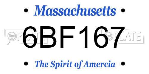 6BF167 Massachusetts License Plate
