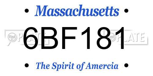 6BF181 Massachusetts License Plate